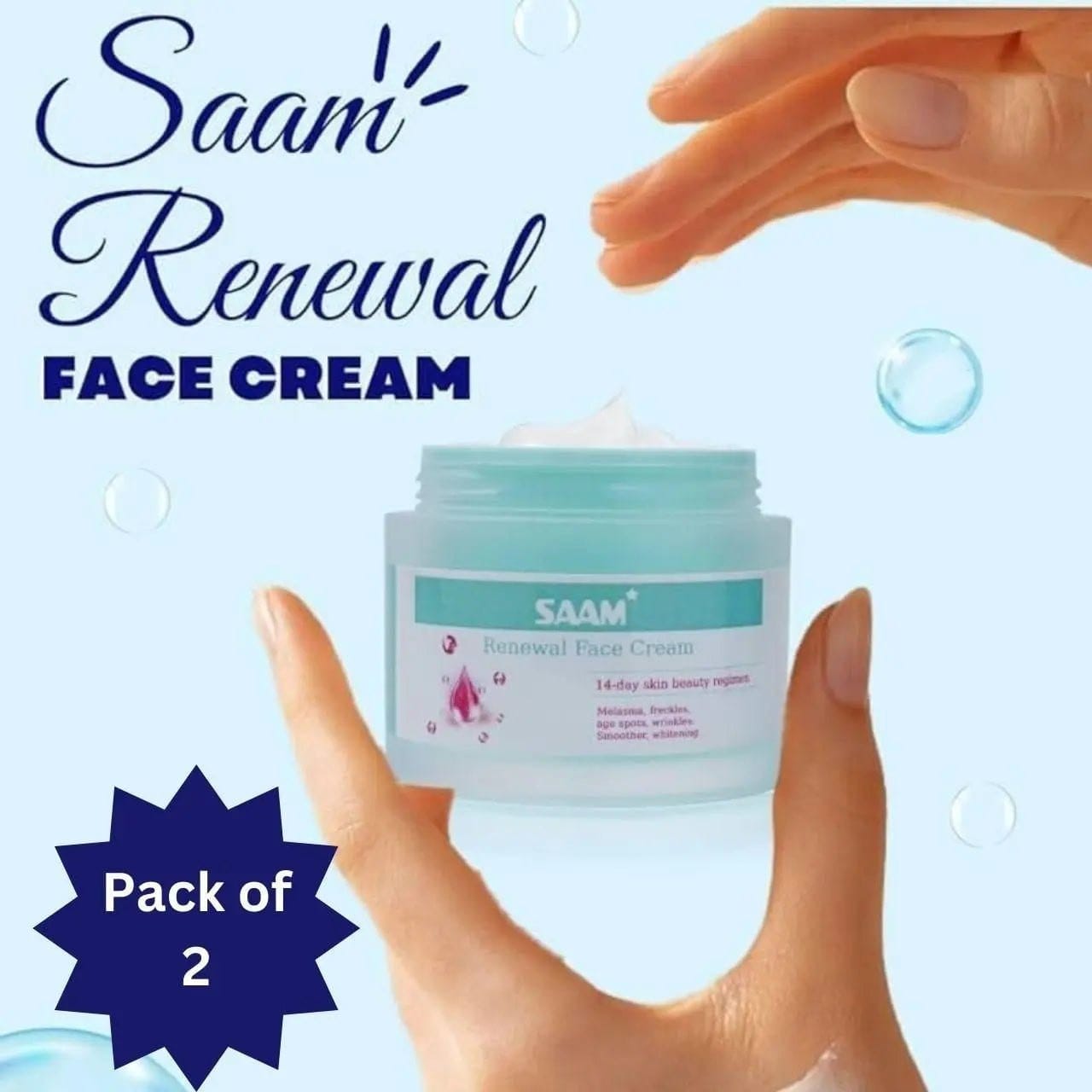 PACK OF 2 Saam Renewal Face Cream    كريم سام لتجديد البشرة